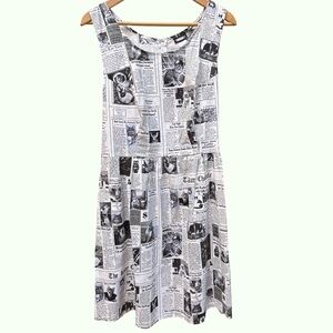 Retrolicious Black and White Scoop Neck Cats Chronicles Sundress 2X